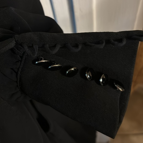 Sezane Black Benedicte Poof Button Sleeve Blouse - Picture 7 of 9